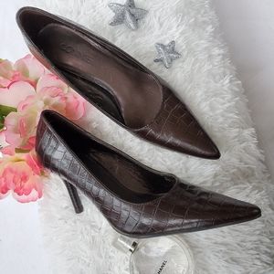 CONNIE Eva Brown High Heels Shoes, sz: 6 1/2 M.